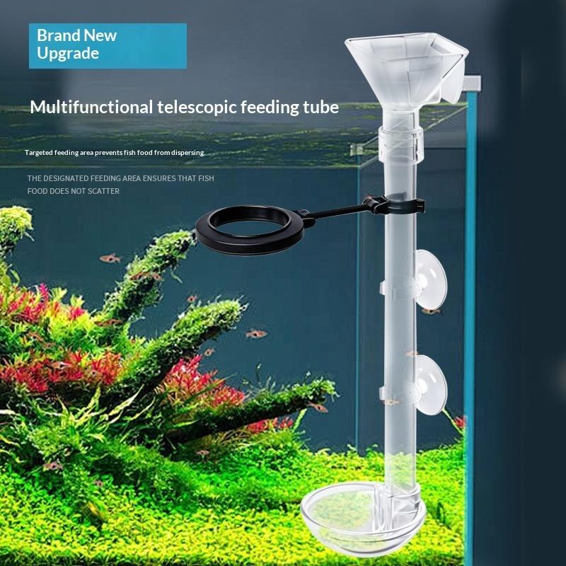 Aquarium Fish Feeder - Telescopic Fish Tank Feeding Tube Adjustable