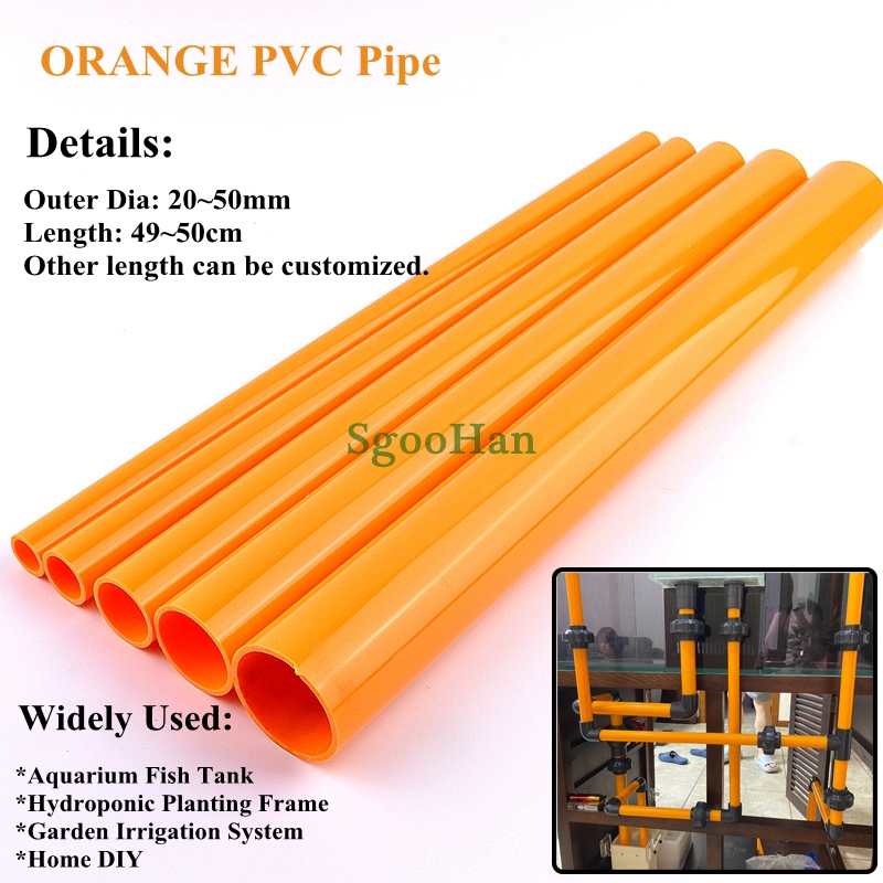 Aquarium Fish Long - 2pcs Orange OD 20~50mm PVC Pipe