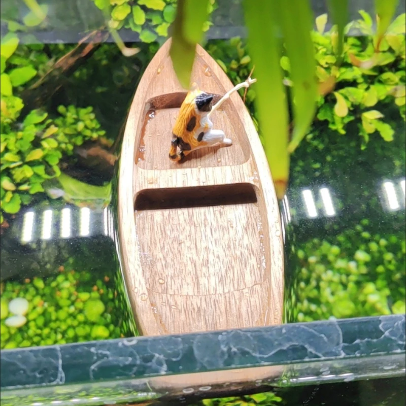 Handmade Wooden Boat Mini Floa - Aquarium Fish Games review and price