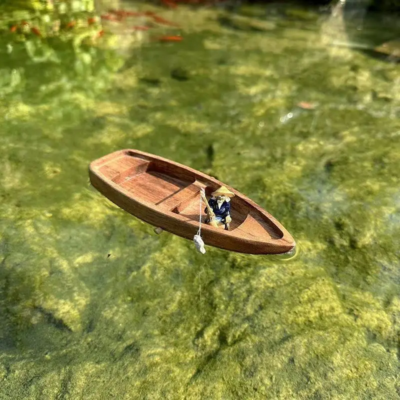 Handmade Wooden Boat Mini Floa - Aquarium Fish Games review and price