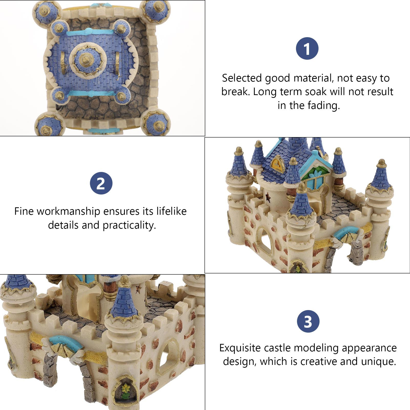 1Pcs Fish Tank Resin Castle Ad - Aquarium Fish Long review and price